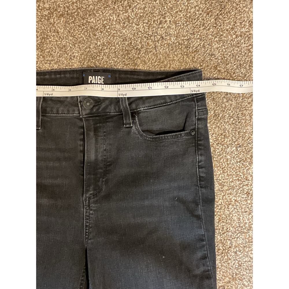 PAIGE Laurel Canyon High Rise Flare Jeans – Black Willow, Size 28 - Picture 4 of 7